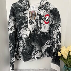 Rivalry Threads Women’s Ohio State Black and White Cropped Hoodie